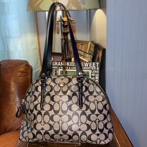 Coach Black and Gray Signature Handbag